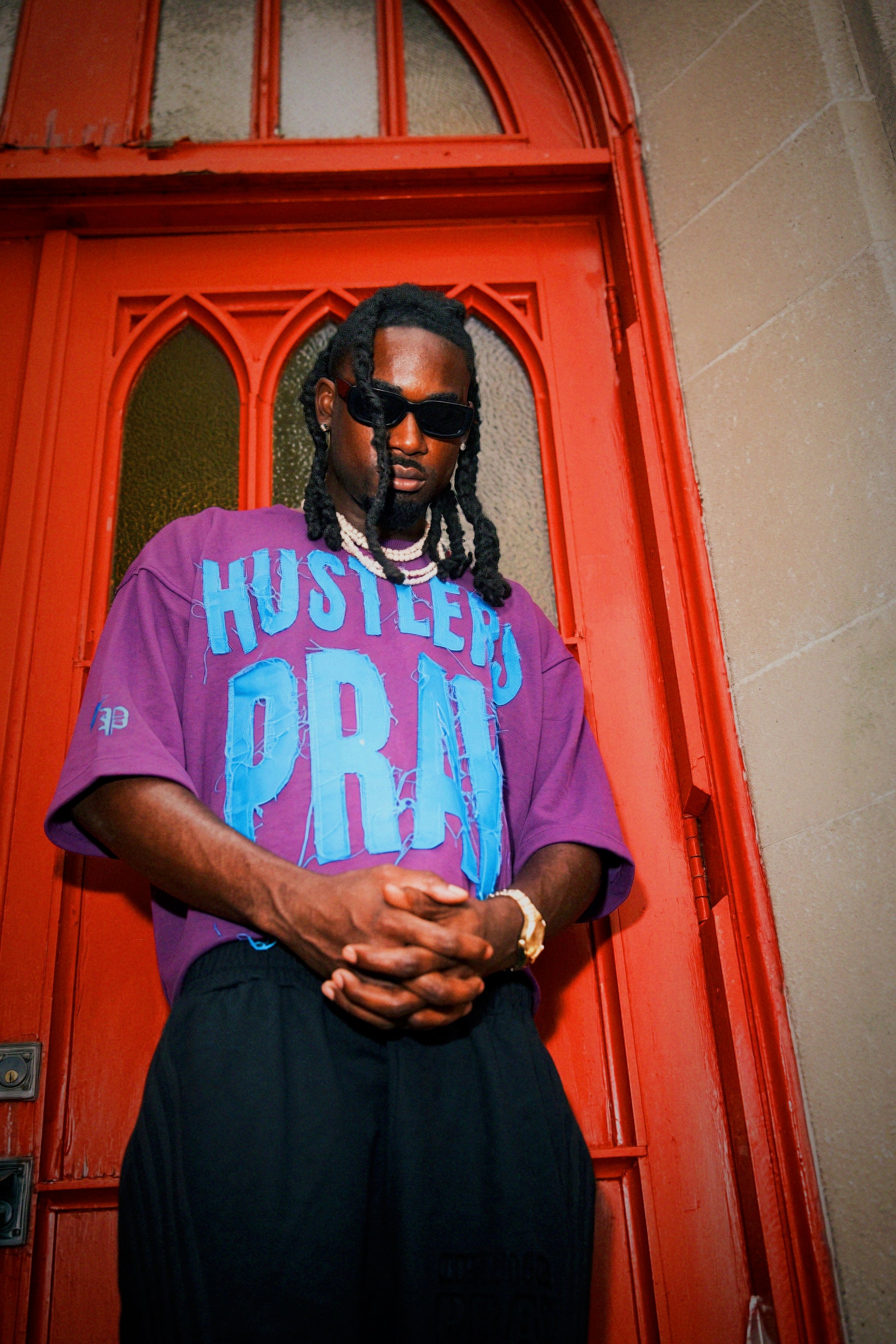 Hustlers Pray  "Raw Edge" Distressed Heavyweight Crop Tee