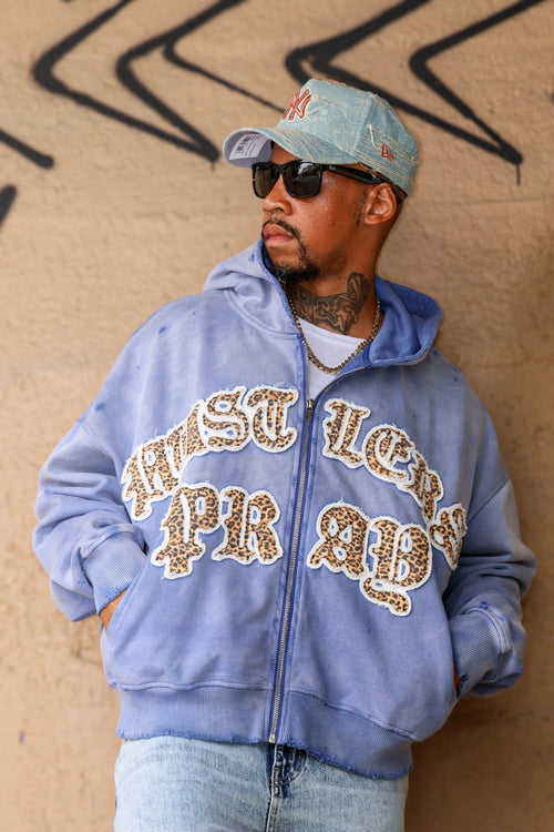 Hustlers Pray Cheetah Print Zip Up