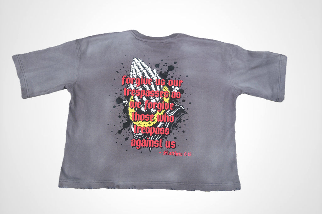 Hustlers Pray Graphic Heavyweight Distressed Tee