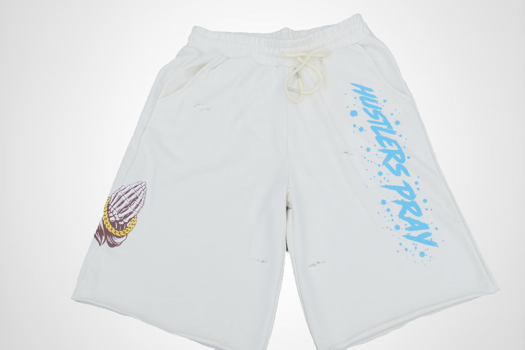 Hustlers Pray Graphic Heavyweight Shorts