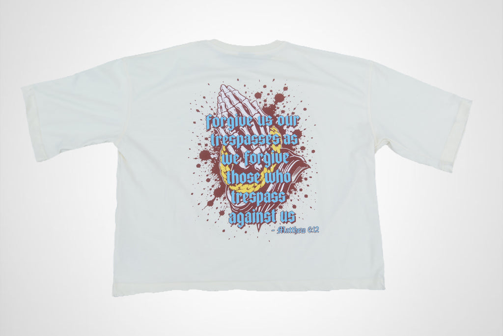 Hustlers Pray Graphic Heavyweight Distressed Tee