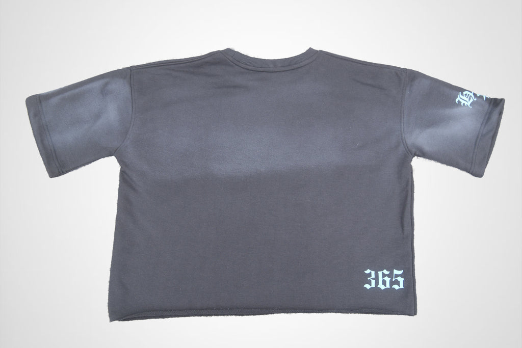 Hustlers Pray  "Raw Edge" Distressed Heavyweight Crop Tee