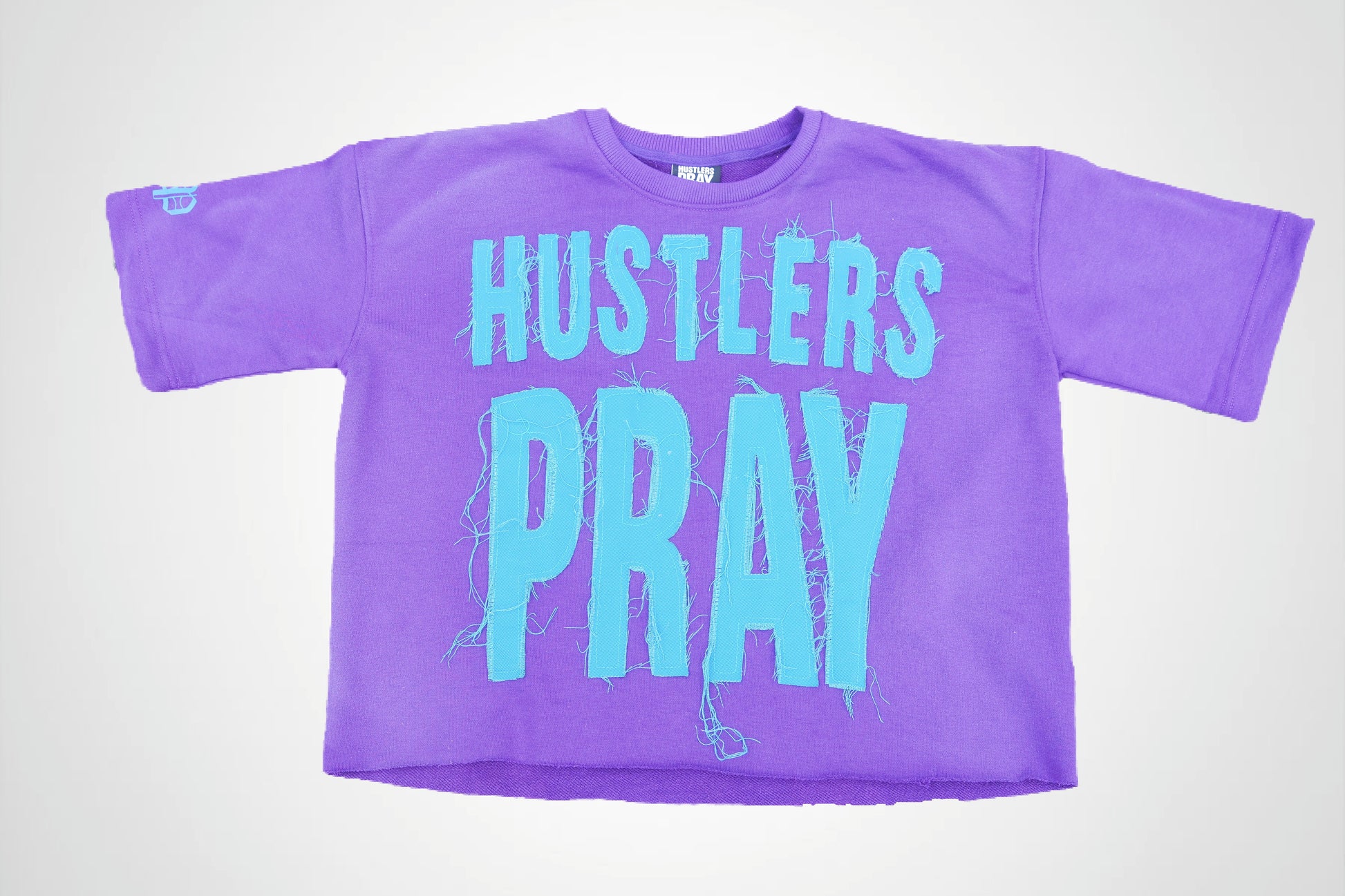 Hustlers Pray  "Raw Edge" Distressed Heavyweight Crop Tee